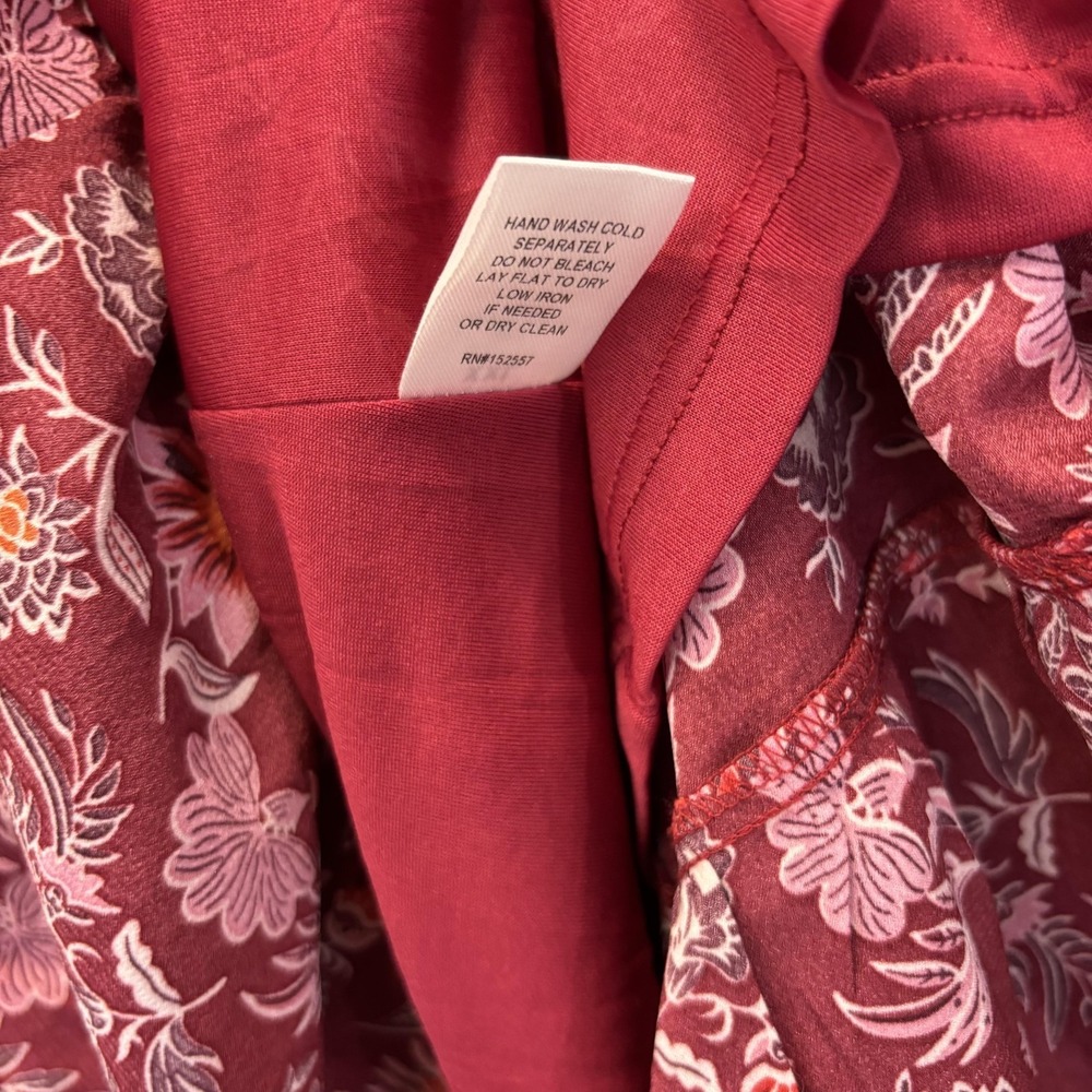 NEW PIPER & SCOOT Button Up Tiered Maxi Dress Womens XXL Red Floral Flowy Picnic - Picture 12 of 12